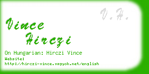 vince hirczi business card